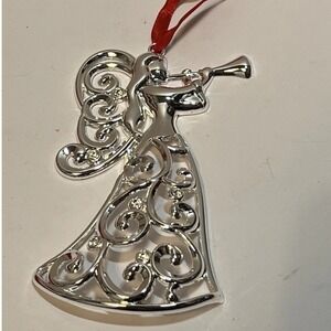 Lenox Angel with Trumpet Ornament Crystal Accents Original Box